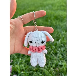 Venüs Aksesuar El Örgüsü Tavşan Figürlü Pembe Anahtarlık