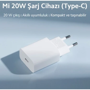 Xiaomi Mi 20W Şarj Cihazı (Tip-C)-Duvar Güç Kaynağı Adaptör Type C (Xiaomi Türkiye