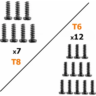 Xbox One S X Slim Elite Kol Tamiri 7 Adet T8 Vida 12 Adet T6 Vida Yedek