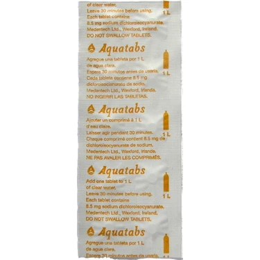 Aquatec Aquatabs Doğada Hayatta Kalma 8,5mg. Su Arıtma