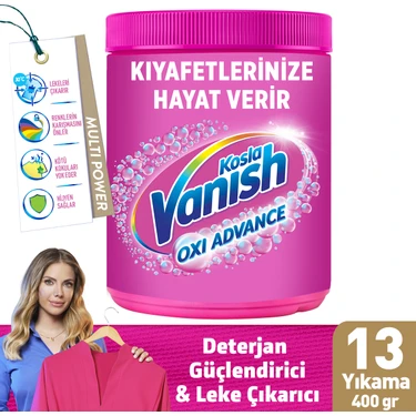 Vanish Oxi Action Multipower Renkliler İçin Deterjan Güçlendirici Toz ve Leke Çıkarıcı 480 Gram 1