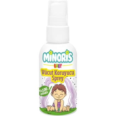 Minoris Baby Organik Vücut Koruyucu Sprey 100 ml %100 Doğal İçerikli Vegan