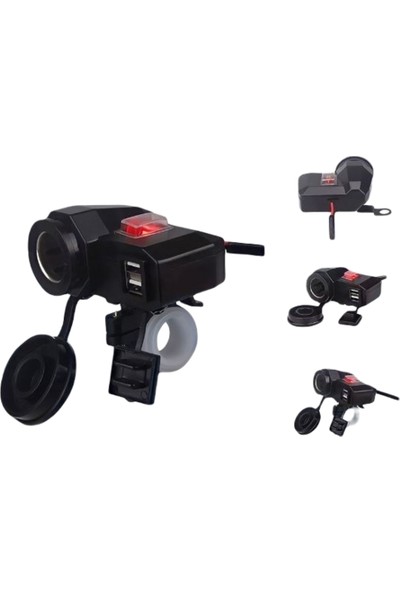 Aral Teknoloji IC266F-1 Motorsiklet USB Şarj Seti Anahtarlı