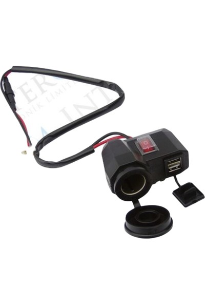 Aral Teknoloji IC266F-1 Motorsiklet USB Şarj Seti Anahtarlı