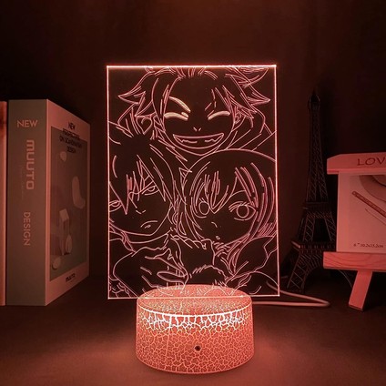 Anime Fairy Tail Natsu 3D Lamba Manga Gece Lambası LED Dokunmatik Sensör Gece Lambası Çocuk Odası Dekor Için (Yurt Dışından)
