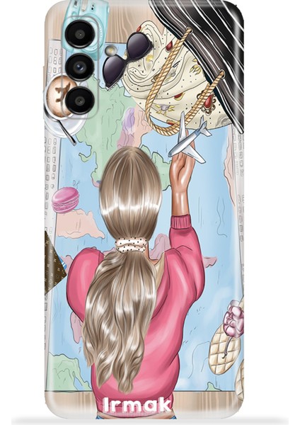 Samsung Galaxy A13 5g Kılıf Silikon Esnek Kamera Koruma Kişiye Özel Isim Yazı - Gezgin Kız