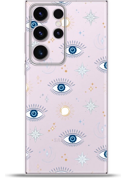 Samsung Galaxy S23 Ultra Kılıf Esnek Silikon Kamera Koruma 4K Desenli Özel Tasarım - All Seeing Eyes