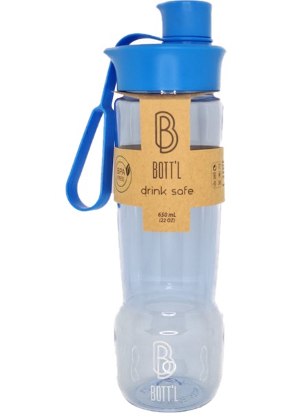 B Bott'l Tritan Kırılmaz Matara Kırılmaz Suluk 650ML Mavi Drop