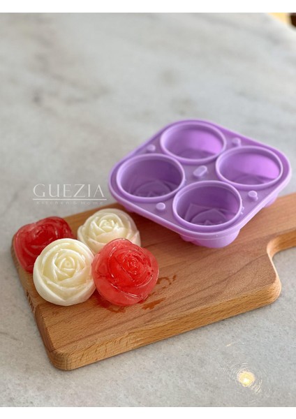 4 Lü Silikon Gül Buz Kalıbı | 2 Adet
