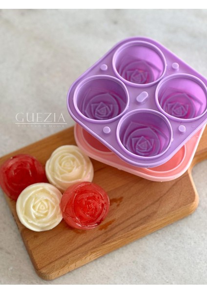 4 Lü Silikon Gül Buz Kalıbı | 2 Adet