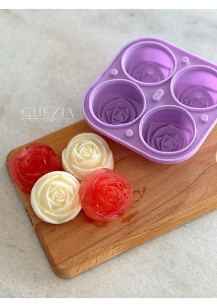 4 Lü Silikon Gül Buz Kalıbı | 2 Adet