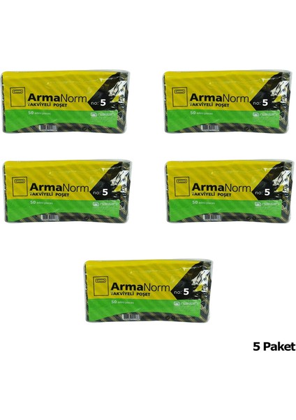 Naksan Takviyeli Ince Desenli Çizgili Siyah Çanta Poşet Torba - 50 x 60 cm - 50 Adetlik 5 Paket