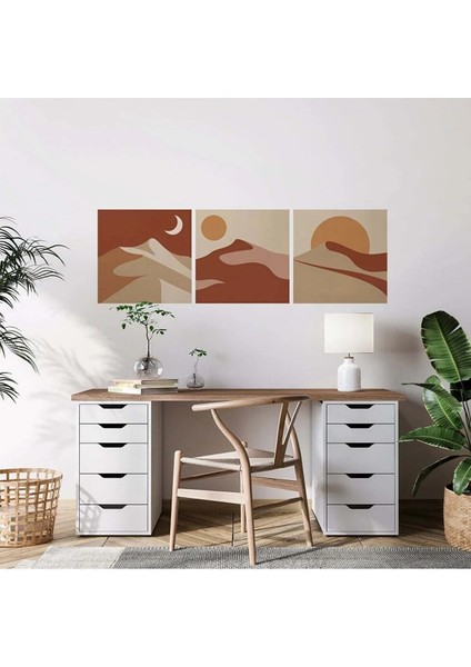 Desert Bohem 3'lü Manzara Duvar Sticker