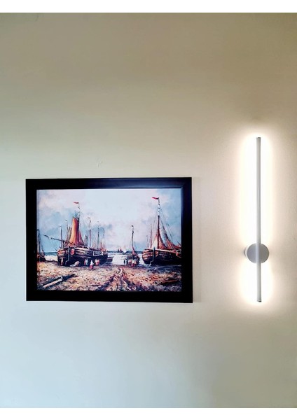 Modern Dekoratif LED Duvar Aplik 60CM Beyaz Kasa 3000K Gün Işığı
