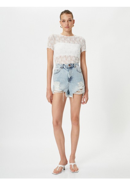 Rachel Araz XKoton - Dantel Kısa Kollu Tişört