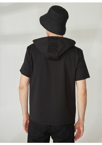 Kapüşon Yaka Siyah Erkek Sweatshırt TC3903-1 Run indirimleri