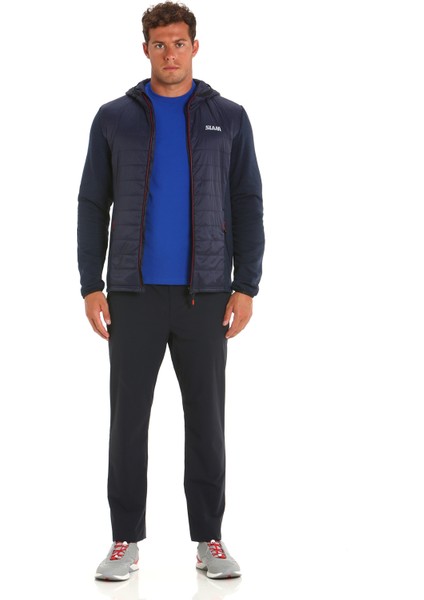 Lacivert Erkek Kapüşonlu Regular Fit Polar Sweatshırt A107003S00_ACT Hood Hybrıd Fleece