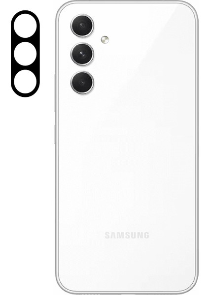 Samsung Galaxy A54 Kamera Lens Koruyucu Siyah Çerçeveli Korunaklı (3d K.c)