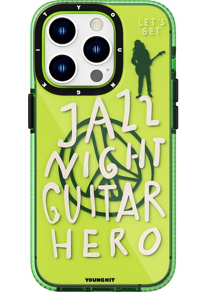 iPhone 14 Pro Uyumlu Kılıf Şeffaf Renkli Yazı Temalı Tasarım Youngkit Jazz Serisi Kapak