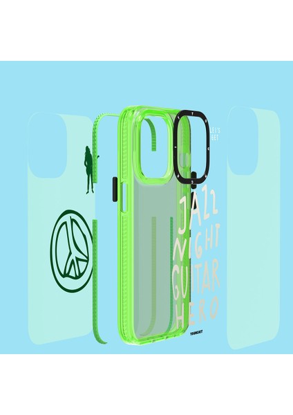 iPhone 14 Pro Uyumlu Kılıf Şeffaf Renkli Yazı Temalı Tasarım Youngkit Jazz Serisi Kapak indirimleri