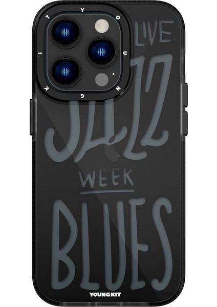 iPhone 14 Pro Uyumlu Kılıf Şeffaf Renkli Yazı Temalı Tasarım Youngkit Jazz Serisi Kapak