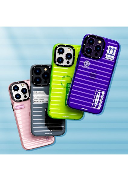iPhone 14 Pro Uyumlu Kılıf Şeffaf Renkli Tasarım Youngkit Fluorite Serisi Kapak