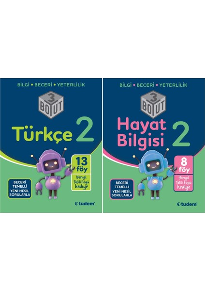 Tudem Yayınları 2. Sınıf Hayat Bilgisi + Türkçe 3 Boyut Set 2 Kitap 2023