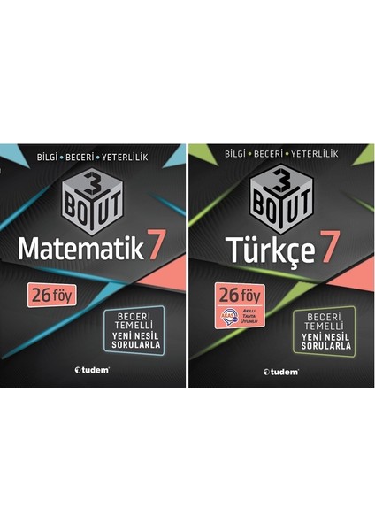 7. Sınıf Matematik + Türkçe 3 Boyut Seti 2 Kitap 2023