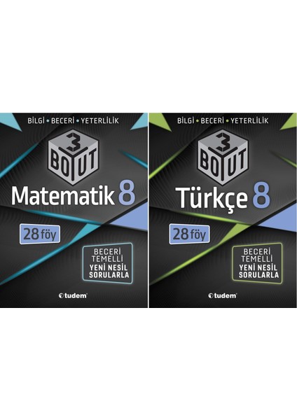 8. Sınıf Matematik + Türkçe 3 Boyut Seti 2 Kitap 2023