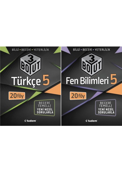 Tudem Yayınları 5. Sınıf Türkçe + Fen Bilimleri 3 Boyut Seti 2 Kitap 2023