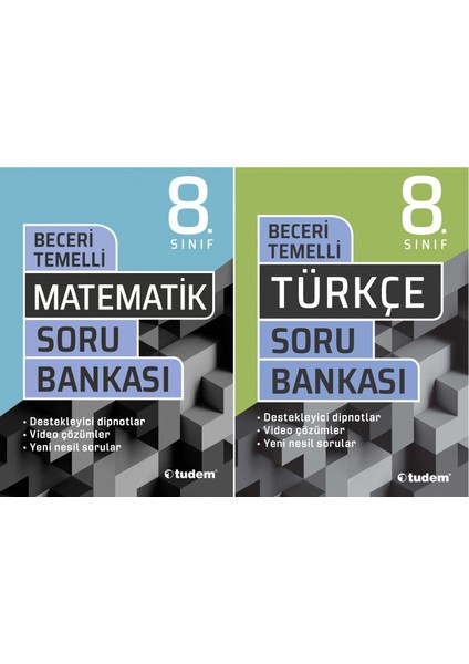 Tudem Yayınları 8. Sınıf Matematik + Türkçe Beceri Temelli Soru Seti 2 Kitap 2023