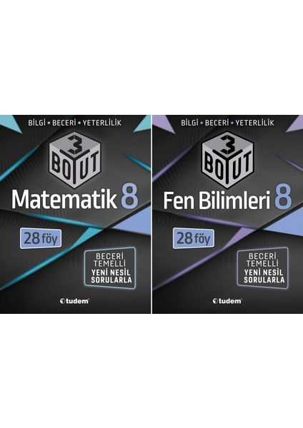 8. Sınıf Matematik + Fen Bilimleri 3 Boyut Seti 2 Kitap 2023