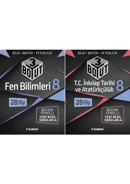 8. Sınıf Fen Bilimleri + İnkılap Tarihi 3 Boyut Seti 2 Kitap 2023