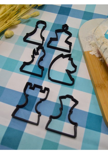 Satranç Konseptli 6'lı Kurabiye Kalıbı Kurabiye Kalıbı