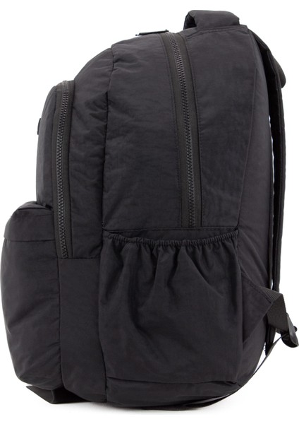 Unisex Siyah 01102-SET Krinkıl Kumaş Kalemlikli Su Geçirmez Çok Gözlü Okul Sırt Çantası modelleri