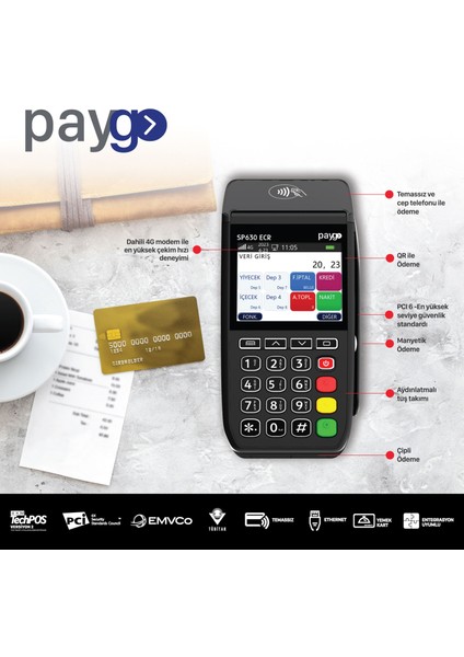 SP630 4G PRO Yazarkasapos + 2 PAKET POS RULOSU indirimleri