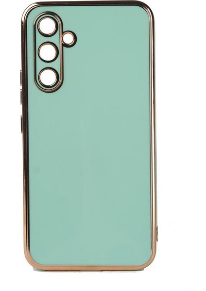 Galaxy M14 Kılıf Kamera Korumalı Altın Kenar Tasarım Silikon