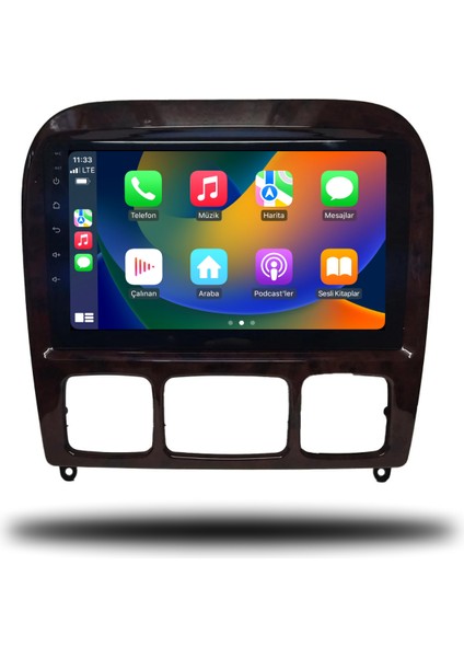 Avaydel Mercedes S Class Uyumlu Android Carplay Multimedya 2000-2006 8GB Ram + 128GB Hafıza