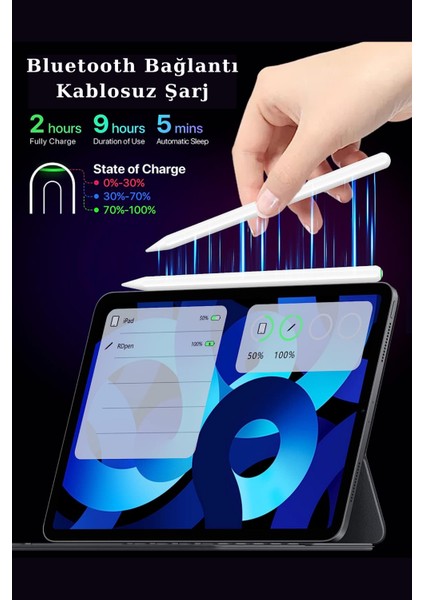 Ipad Pro 11 Inç M2 Çip Uyumlu Kablosuz Şarj Olabilen Palm Rejection ve Tilt Özellikli Stylus Pen modelleri