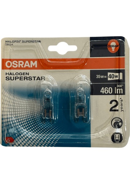 Halopin Superstar 35W 40W Sarı G9 Duy 2'li Paket