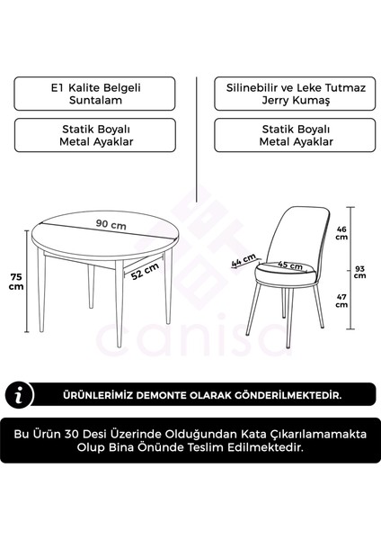 Concept Tor Serisi Yuvarlak Beyaz Mutfak Masa Takımı ve 2 Sandalye fırsatları
