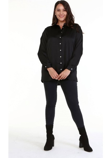 Saten Uzun Kollu Gömlek