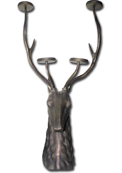 Metal Geyik Büstü Şamdan 112 cm KSK326