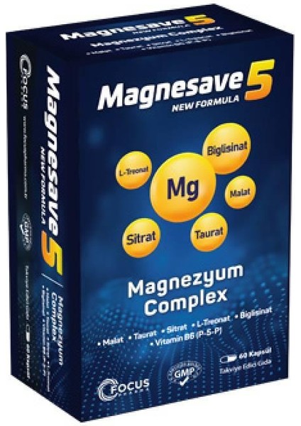 Magnesave5 Magnezyum Complex  60 Kapsül