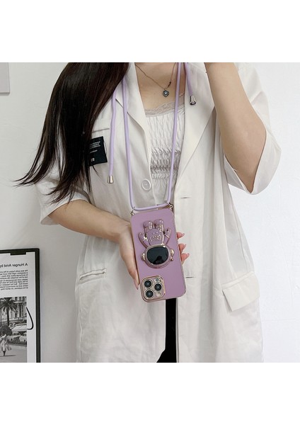 Galaxy M22 ile Uyumlu Ipli Boyun Askılı Astronot Figürlü Silikon Kılıf Pastel Renkli Epiphany Kılıf Siyah fırsatları