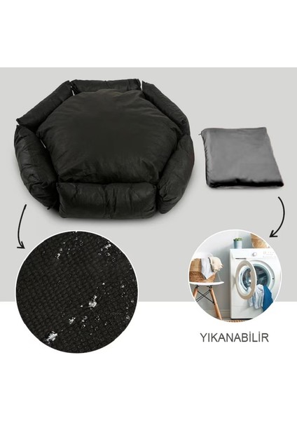 Pembe Milano Model Yıkanır Fermuarlı Kedi ve Köpek Yatağı Üst Kalite & Astarlı & Ayrı Minderli fırsatları