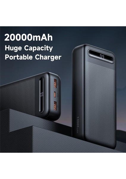 20000MAH LED Ekranlı Powerbank MC-4432 Siyah 10.5W