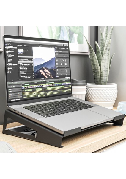 Lmz Design Dizüstü Bilgisayar Desteği Laptop Sehpası Alt Çekmeceli Şarj Cihazı Mouse Depolama Notebook Standı