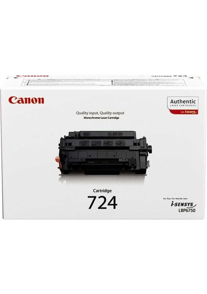 CRG-724 LBP6750/LBP6780 Siyah CRG-724 Laser Yazıcı Toneri