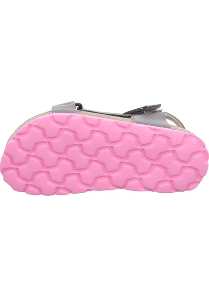 Fussbett Kız Çocuk Gri Pembe Mantar Tabanlı Sandalet